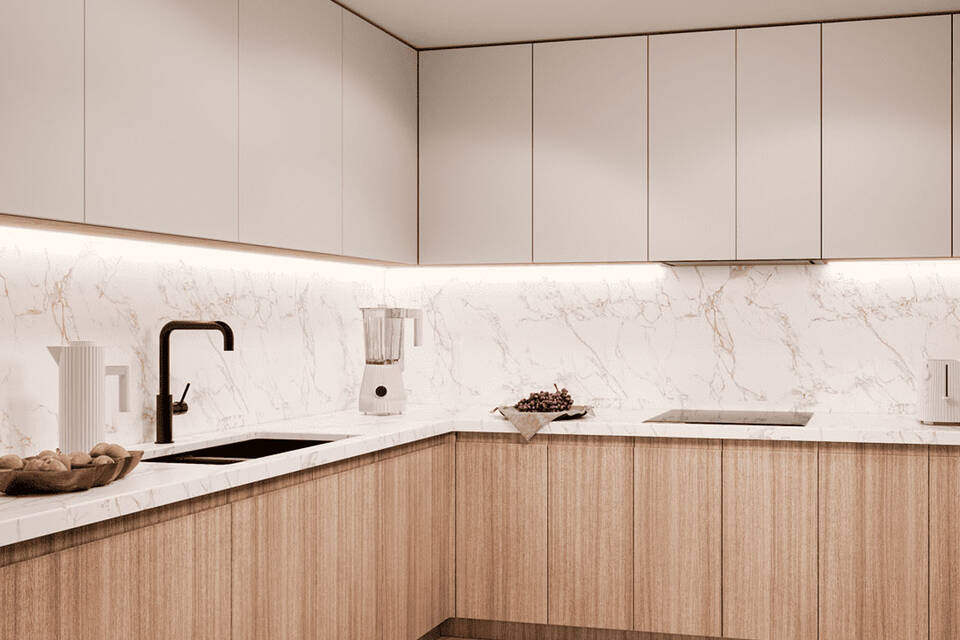 Smart eco-apartments with ffully equipped kitchens